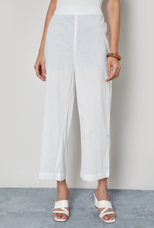 MELANGE Solid Straight Pants