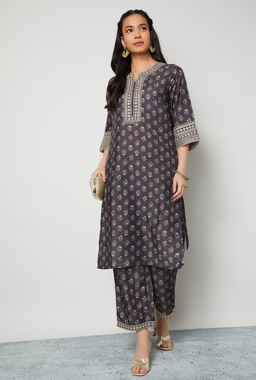 MELANGE Floral Print Kurta Set