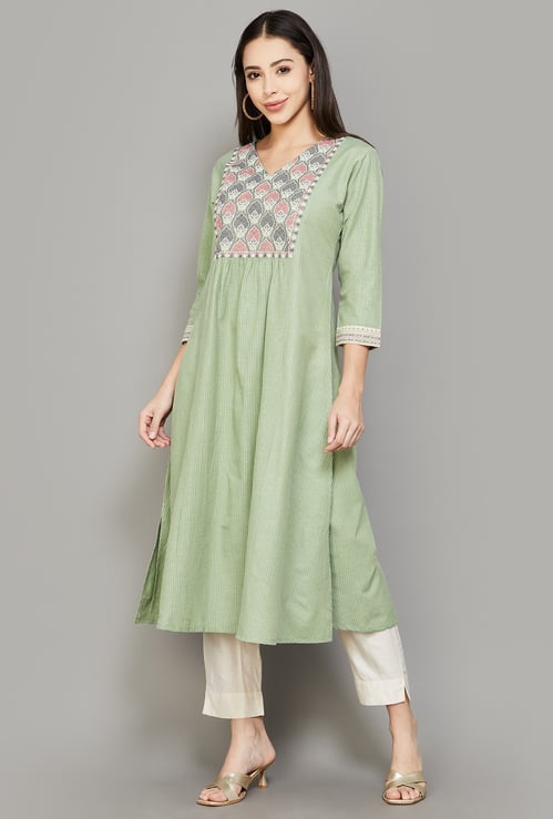 SPAN Embroidered A-Line Kurta