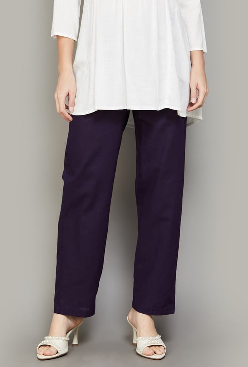 SPAN Solid Straight Pants