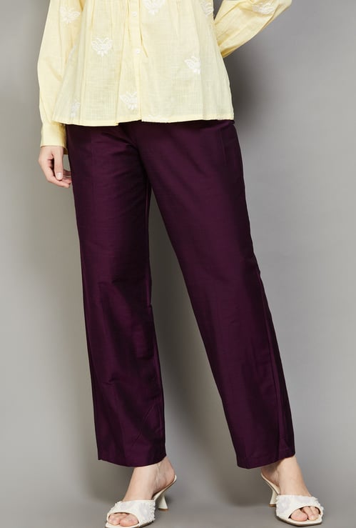 SPAN Solid Straight Pants