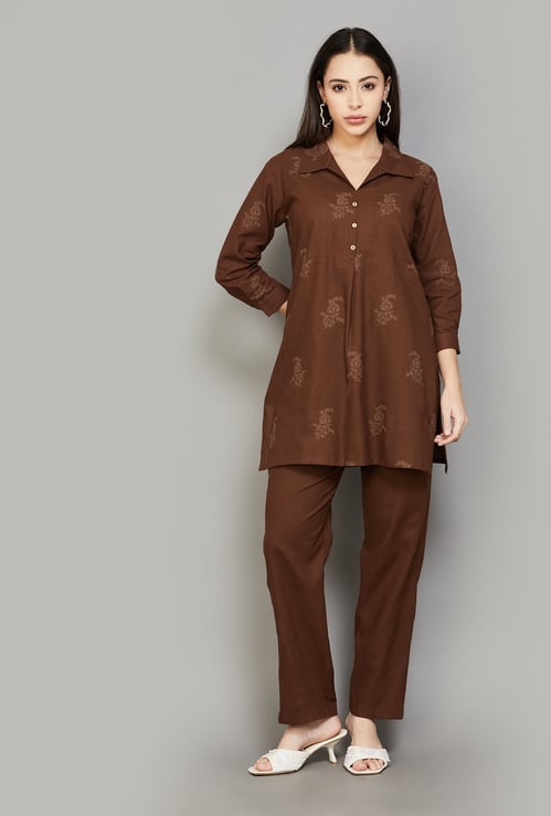SPAN Embroidered Kurti Set