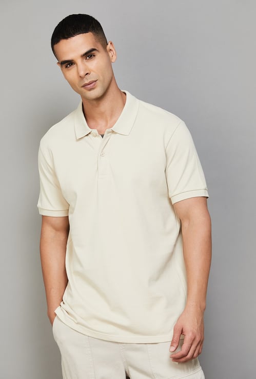 CELIO Solid Polo T-shirt