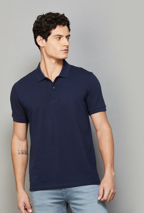 CELIO Solid Polo T-shirt
