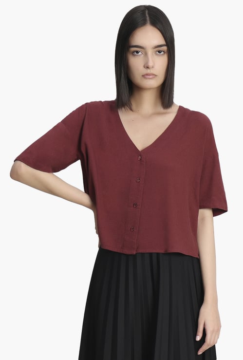 VERO MODA Solid Shirt Style Top