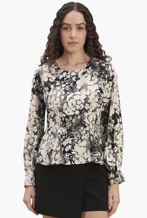 VERO MODA Floral Print Peplum Top