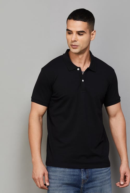 CELIO Solid Polo T-shirt