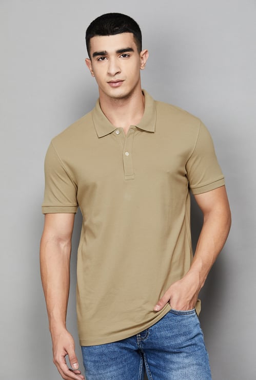 CELIO Solid Polo T-shirt