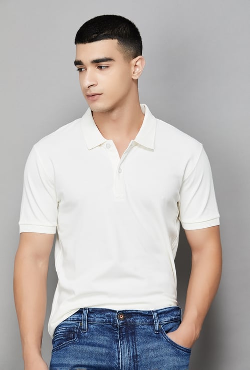 CELIO Solid Polo T-shirt