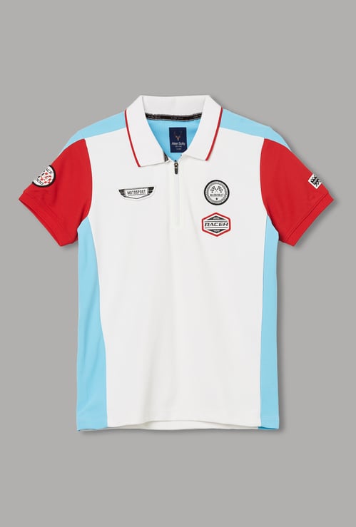 ALLEN SOLLY Boys Graphic Print Polo T-shirt