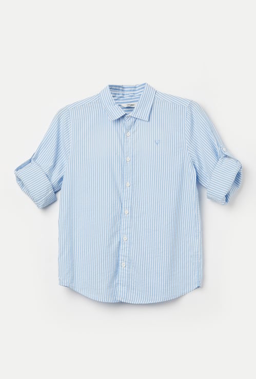ALLEN SOLLY Boys Striped Slim Fit Shirt