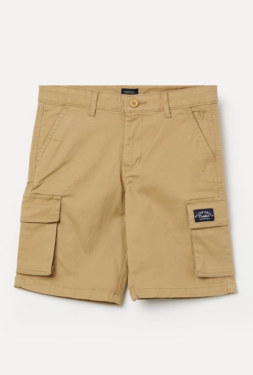 ALLEN SOLLY Boys Solid Cargo Shorts