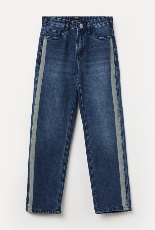 ALLEN SOLLY Boys Washed Regular Fit Jeans
