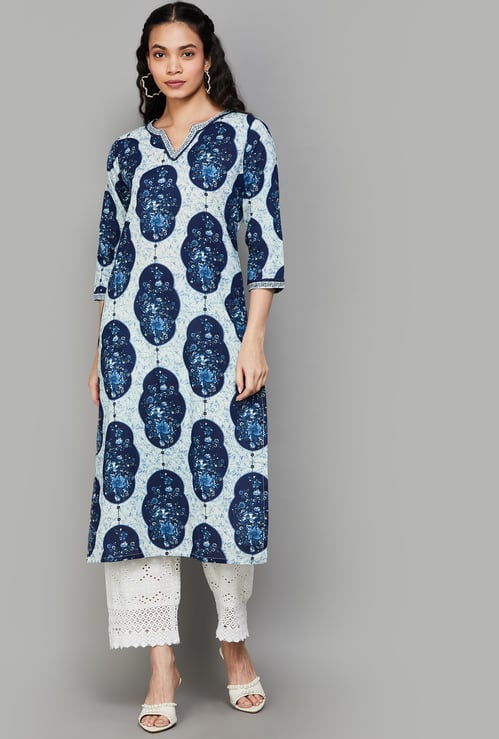 LIBAS Floral Print Straight Kurta