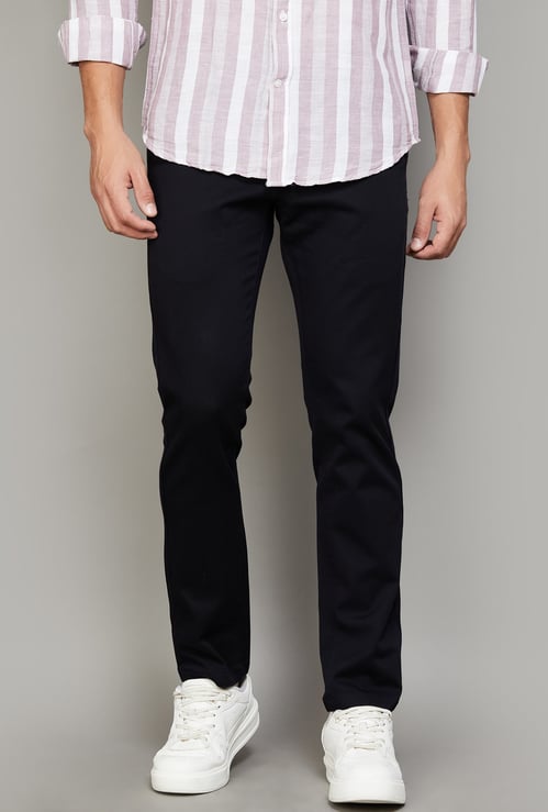 ARROW SPORT Solid Slim Straight Trousers