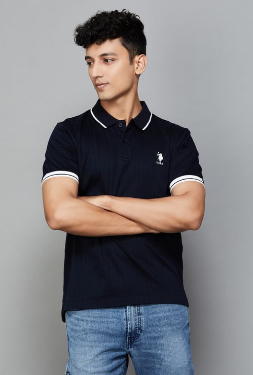 US POLO ASSN Ribbed Polo T-shirt