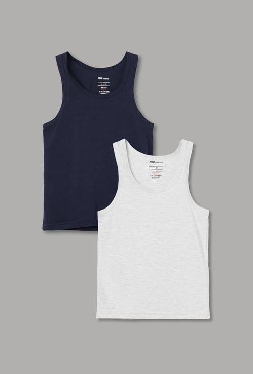 FAME FOREVER Boys Solid Vest - Pack of 2