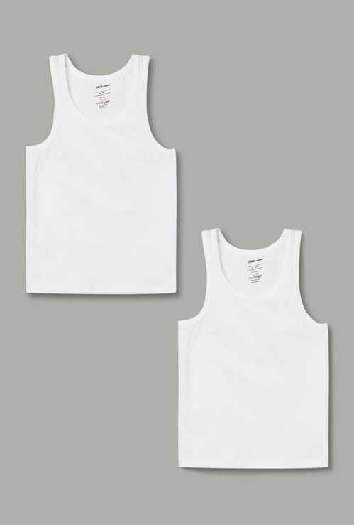 FAME FOREVER Boys Solid Vest - Pack of 2
