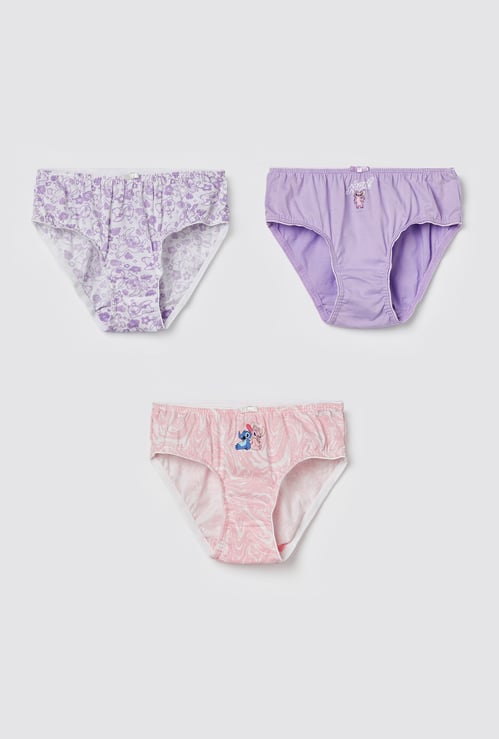 FAME FOREVER Girls Stitch and Angel Panties - Pack of 3