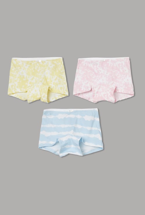 FAME FOREVER Girls Printed Boy Shorts Panties - Pack of 3