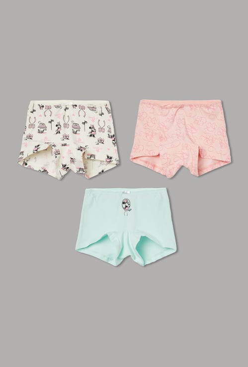 FAME FOREVER Girls Minnie Print Boyshorts Panties - Pack of 3