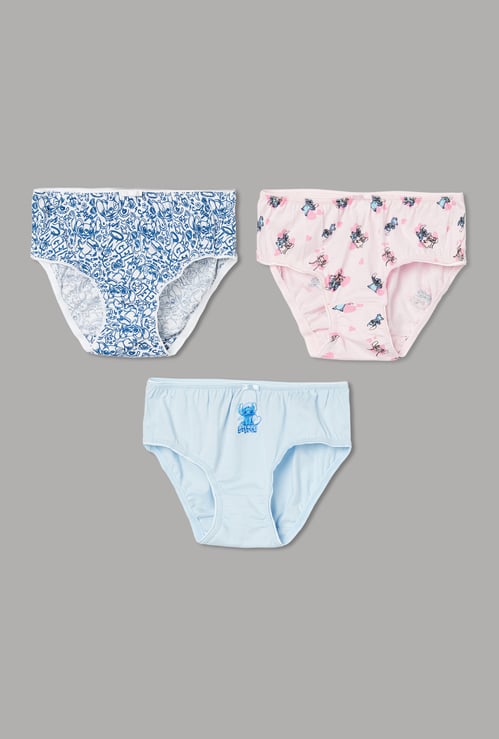 FAME FOREVER Girls Lilo & Stitch Print Panties - Pack of 3