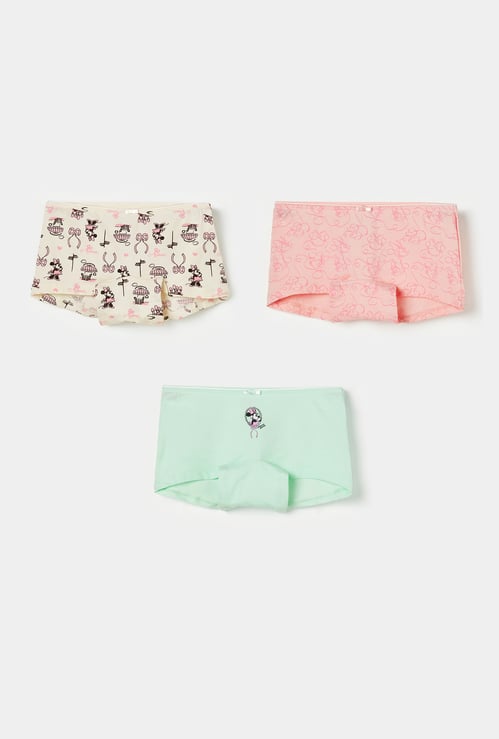 FAME FOREVER Girls Minnie Mouse Print Hipsters - Pack of 3