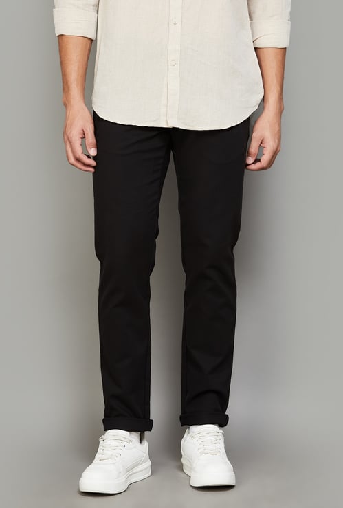 LP SPORT Solid Slim Tapered Trousers
