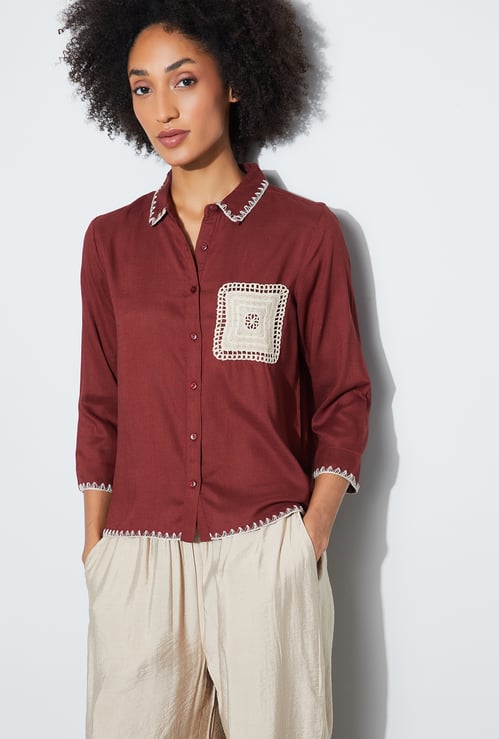 FAME FOREVER Crochet Shirt