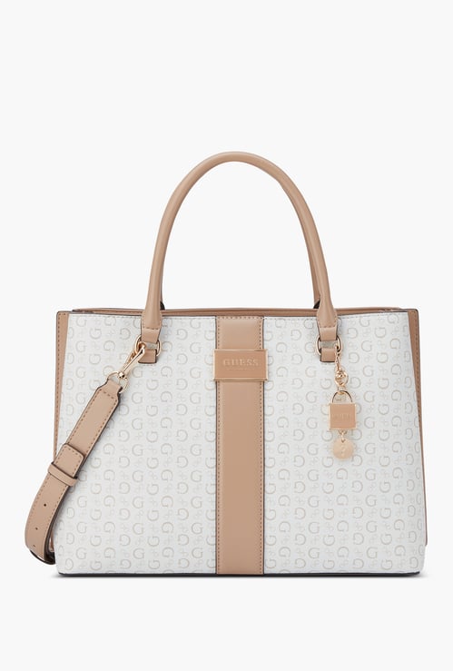 GUESS Monogram Print Handheld Bag