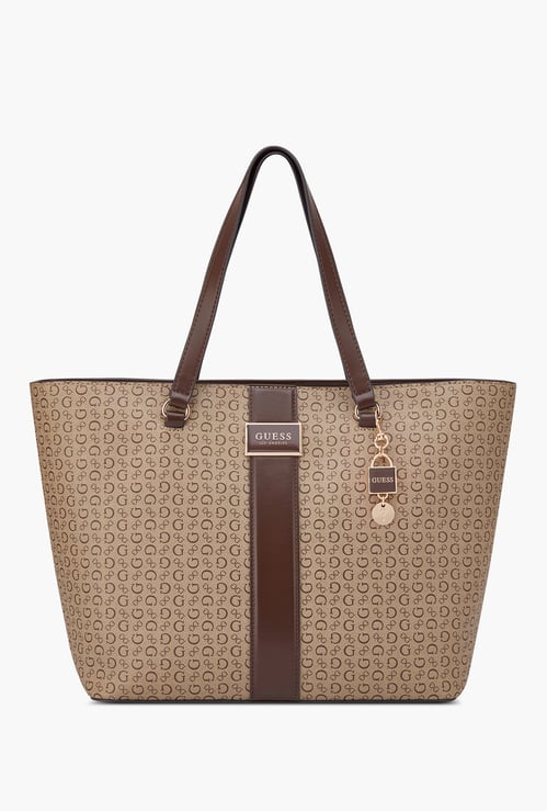 GUESS Monogram Print Shoulder Bag
