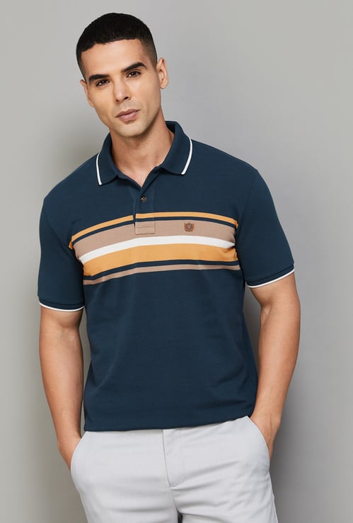 FAHRENHEIT Striped Polo T-shirt