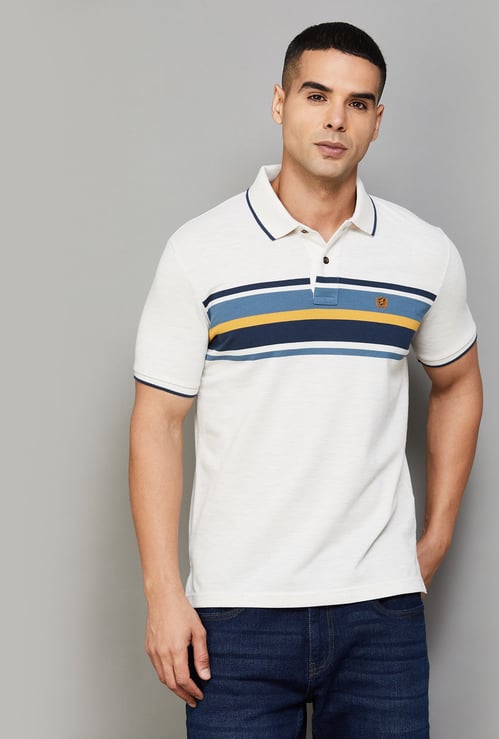 FAHRENHEIT Striped Polo T-shirt