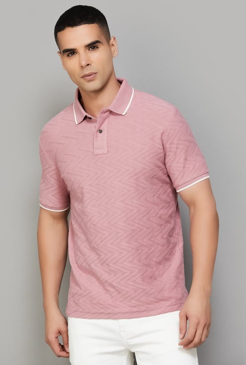 FAHRENHEIT Textured Polo T-shirt