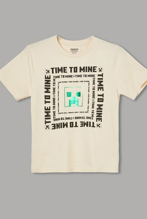 KIDSVILLE Boys Minecraft Printed T-shirt