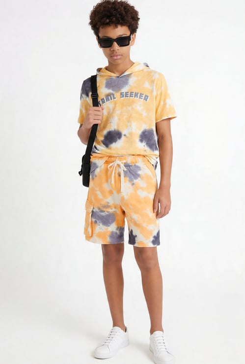 FAME FOREVER Boys Tie & Dye Cargo Shorts