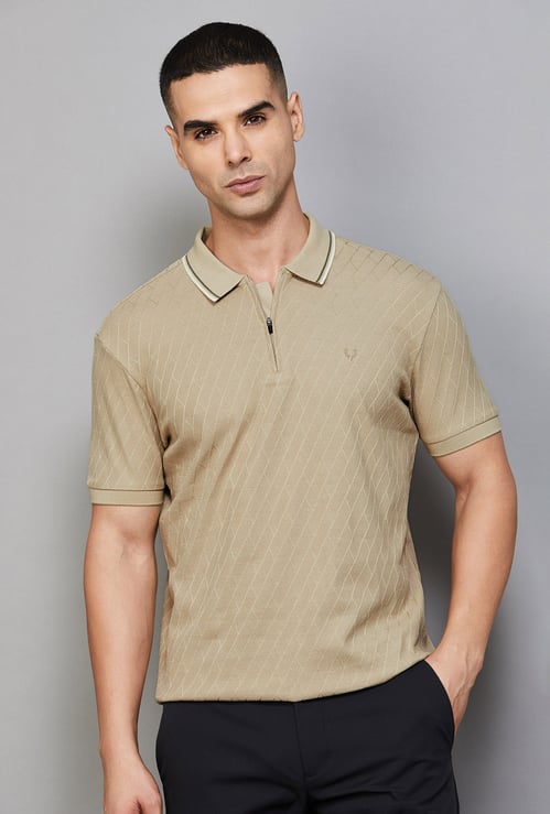 ALLEN SOLLY Patterned Polo T-shirt