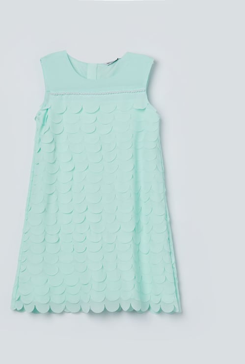 FAME FOREVER Girls Scalloped A-line Dress
