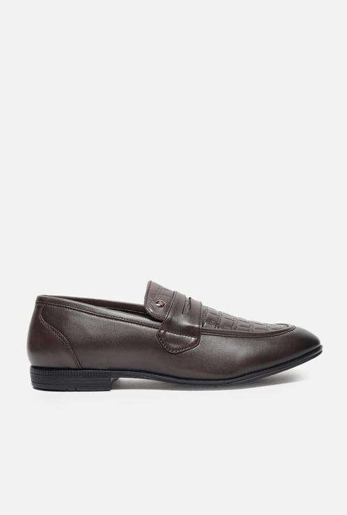 LOUIS PHILIPPE Embossed Slip-Ons