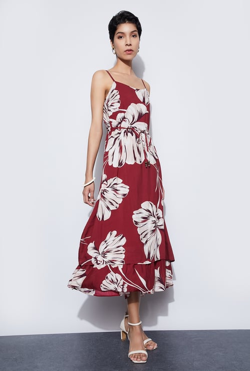 CODE Floral Print Midi Dress