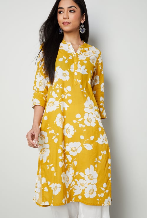 MELANGE Floral Print Straight Kurta