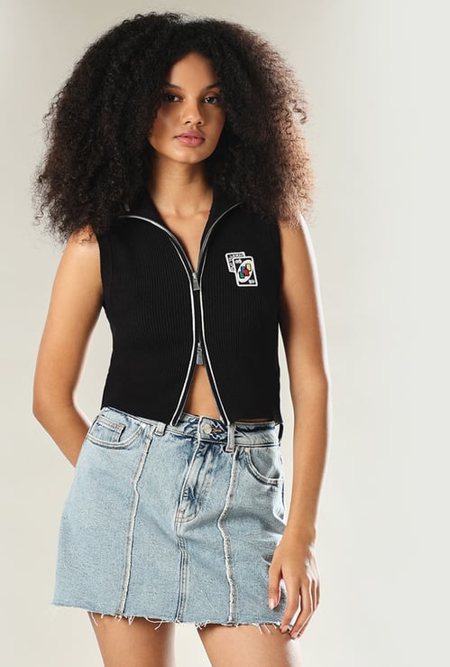 ONLY Ribbed Sleeveless Sweatshirt
