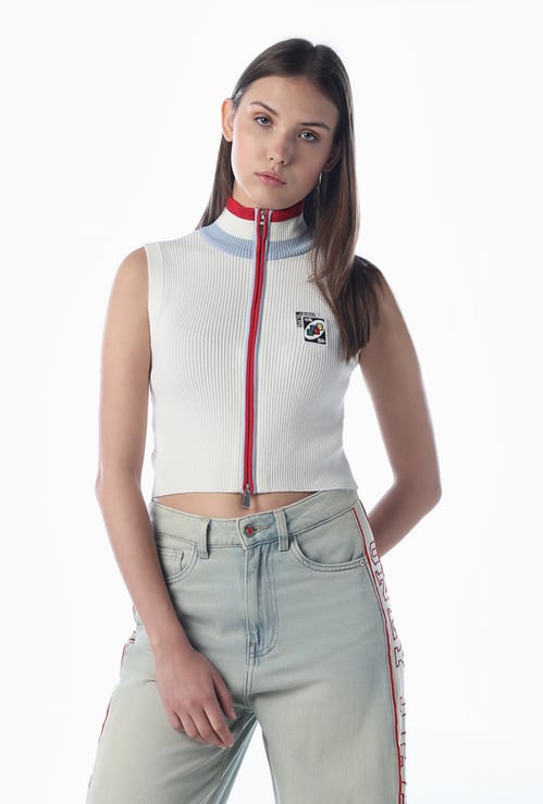 ONLY Ribbed Sleeveless Sweatshirt