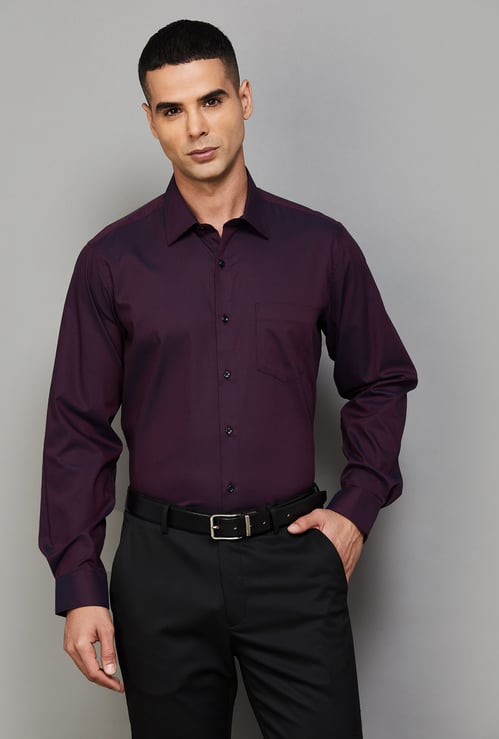 VAN HEUSEN Solid Regular Fit Formal Shirt