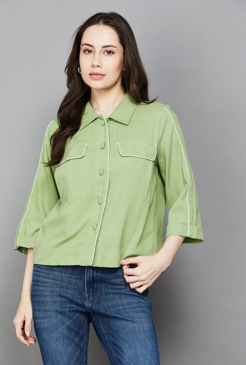 AND Solid Button Front Jacket