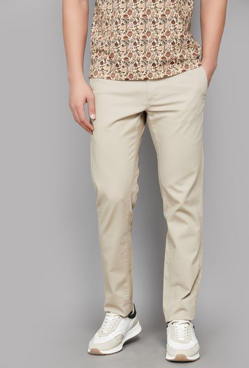 ARROW SPORT Solid Slim Straight Trousers