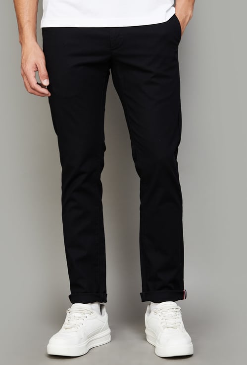 ARROW SPORT Solid Slim Straight Trousers