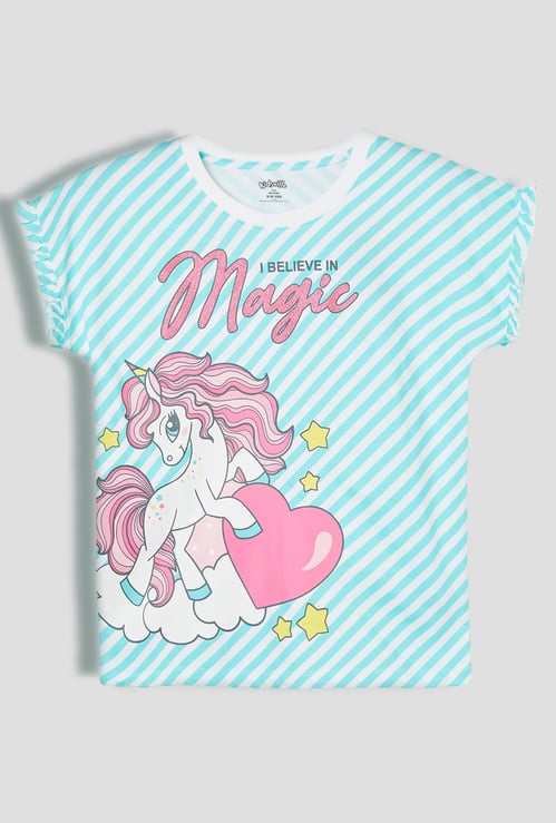 Kidsville Unicorn Print T-shirt