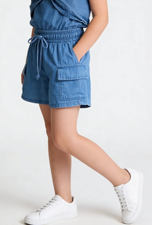 FAME FOREVER Girls Solid Cargo Shorts