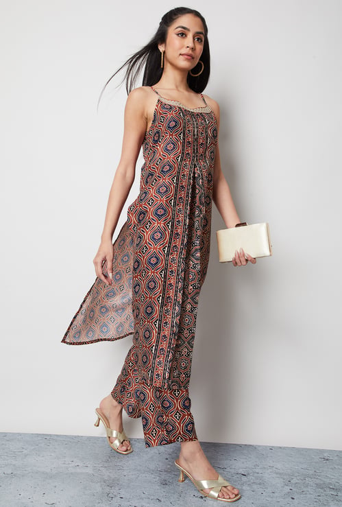 MELANGE Ethnic Motif Palazzo Kurta Set